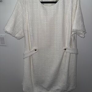 NWT H&M XXL White Tweed Dress